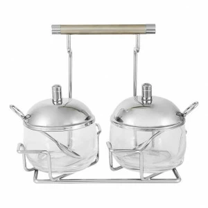 Вазы стальные для джема 2 шт серебряные "Перле" REGENT ПЕРЛЕ 00-3946621 Серебро