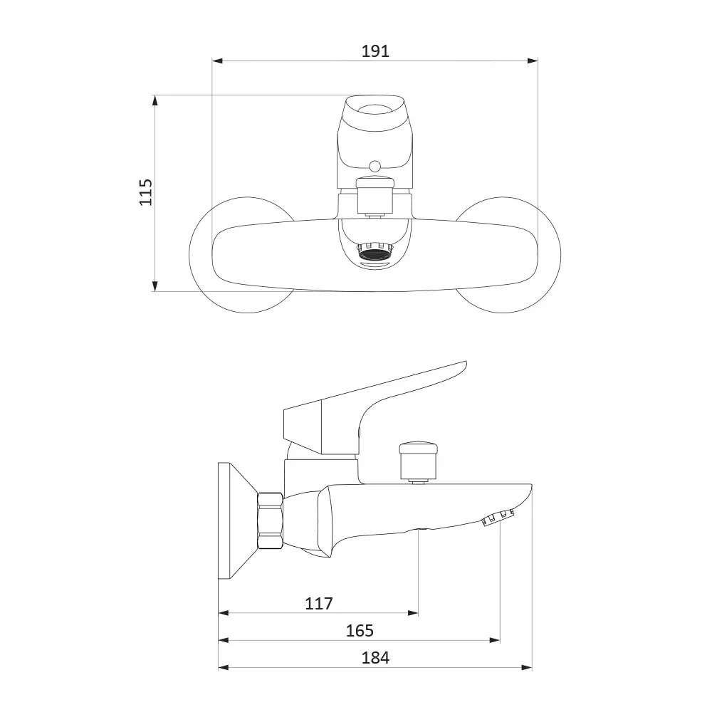Смеситель для ванны Damixa Origin Bit однорычажный хром STLM-2160707 - Вид №7
