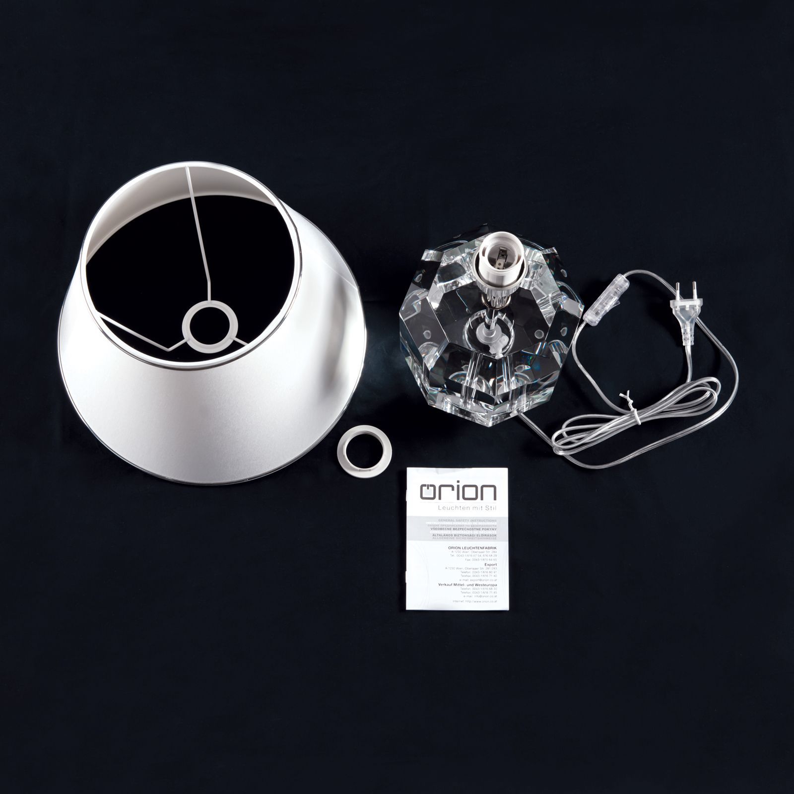 Настольная лампа из стекла и льна Orion Alexis ARCH-00078709 - Вид №13