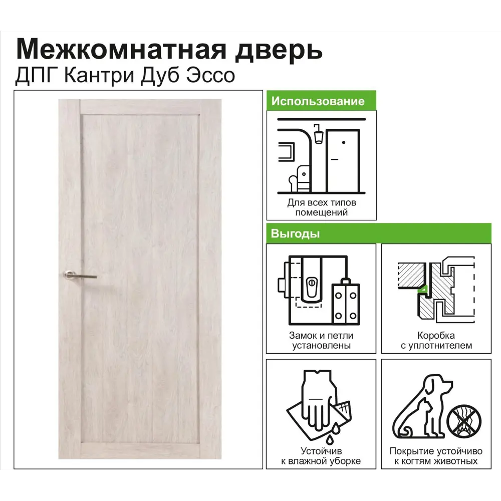 Дверь межкомнатная глухая Кантри 70x200 см ПВХ цвет дуб эссо с фурнитурой 82248246 STLM-2074982 МАРИО РИОЛИ  - Вид №7