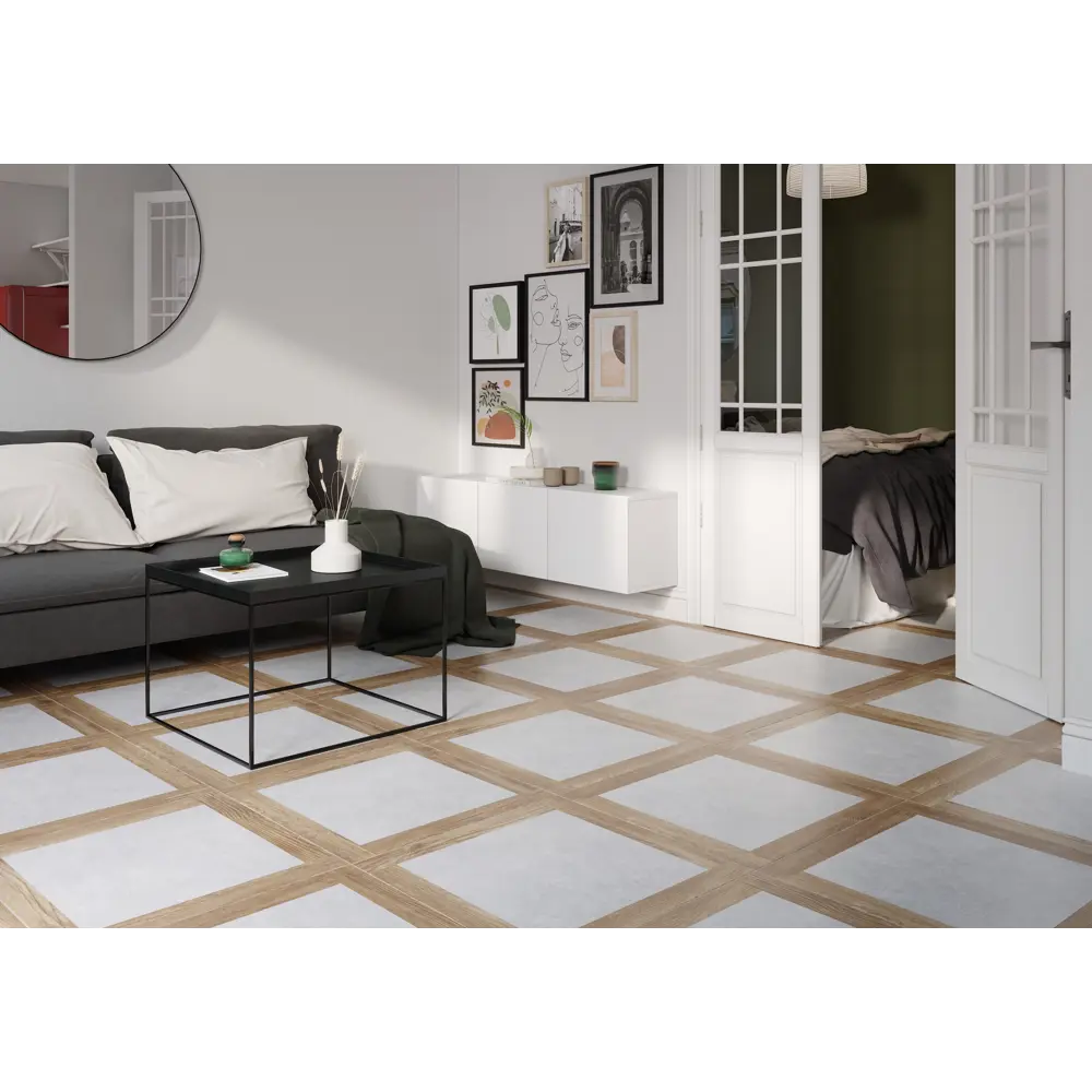 Керамогранит Golden Tile Concrete Wood 607x607 мм 1.105 м² цвет серый 84231952 STLM-2207753 CONCRETE&WOOD - Вид №1
