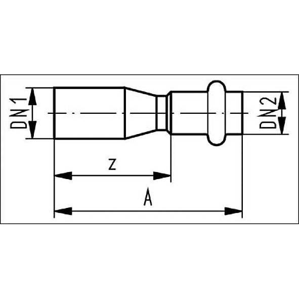6912435435 SANHA 91243 пресс-фит. нерж.сталь, ниппель ВПр-НПр 54ax35 мм  - Вид №1