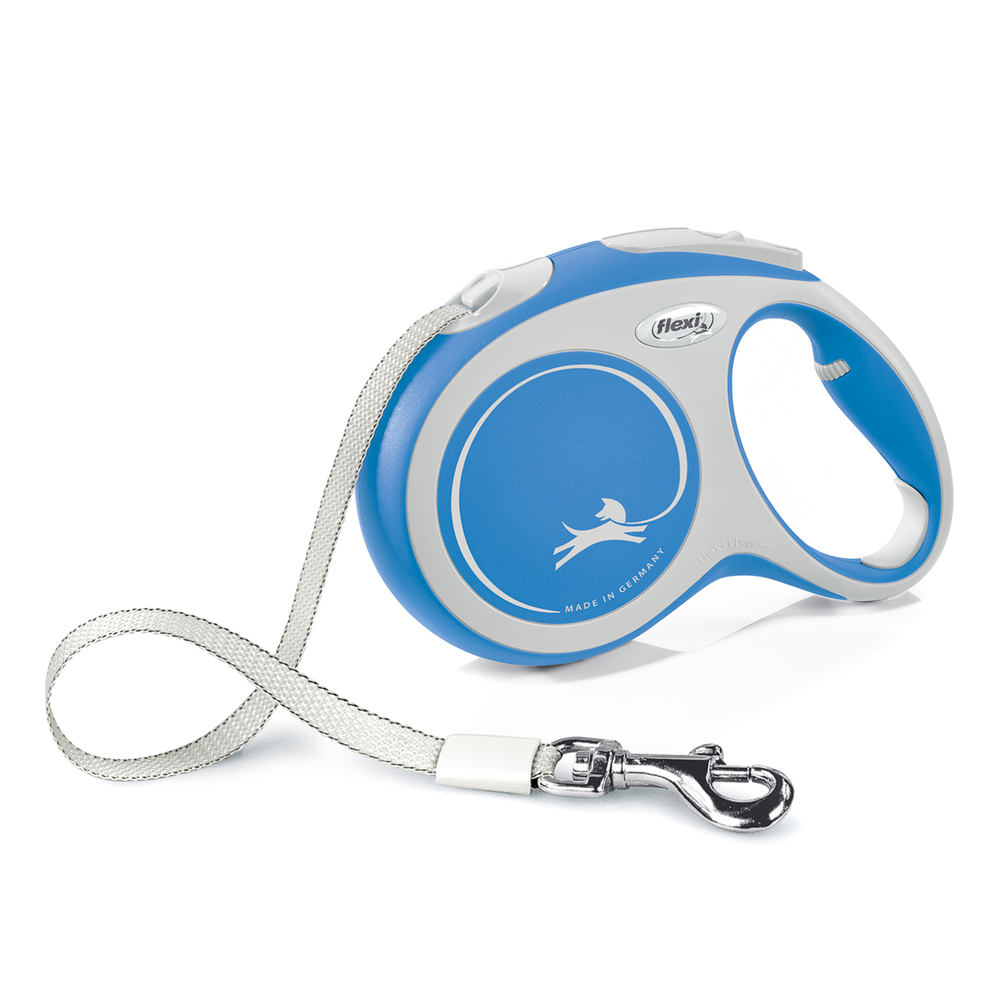 ПР0059070 Рулетка для собак NEW LINE Comfort L (до 60кг) лента 5м серый/синий Flexi 