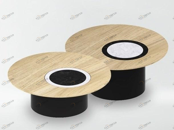 Host & Home Низкий круглый журнальный столик из каррарского мрамора sun-id-1399120