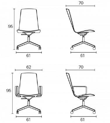 ENEA Офисное кресло из ткани с 4-мя спицами на колесиках Lottus conference sun-id-1469494 - Вид №4