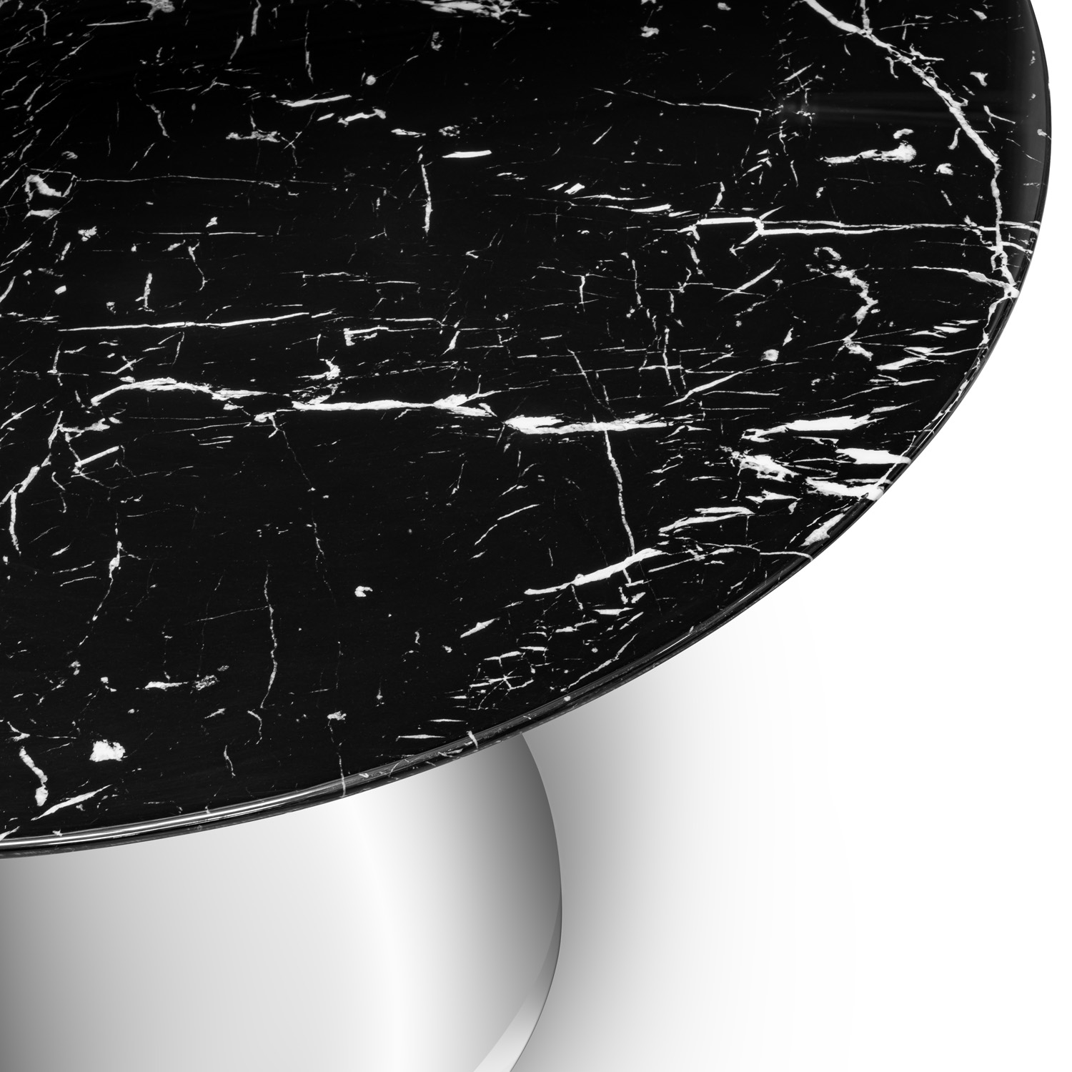 450275-BS ABHIKA КОФЕЙНЫЙ СТОЛ FAME H75 D110 BLACK/SILVER  - Вид №1