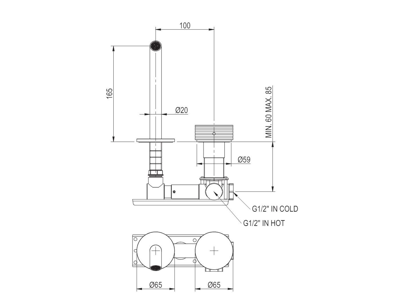 Смеситель для раковины из нержавеющей стали Super Inox OPLUS ARCH-00044694 - Вид №2