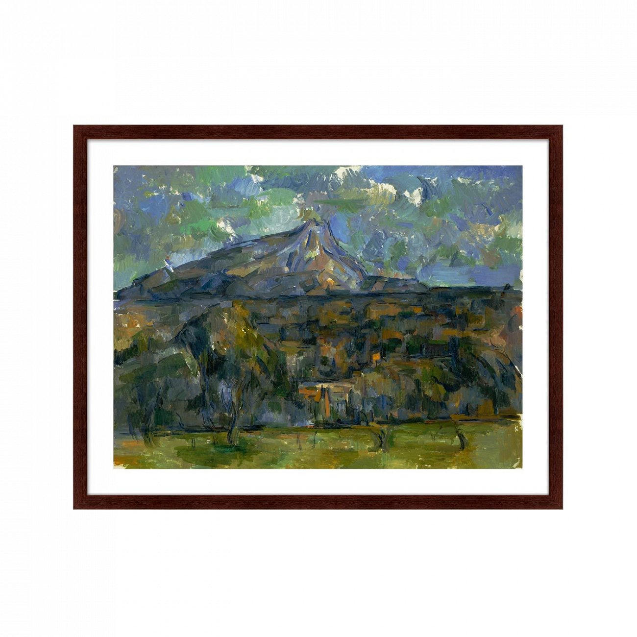 Картина в раме 78,5х100 см Mont Sainte-Victoire, 1906г. КАРТИНЫ В КВАРТИРУ  264277 Бежевый;голубой;зеленый;разноцветный  - Вид №1