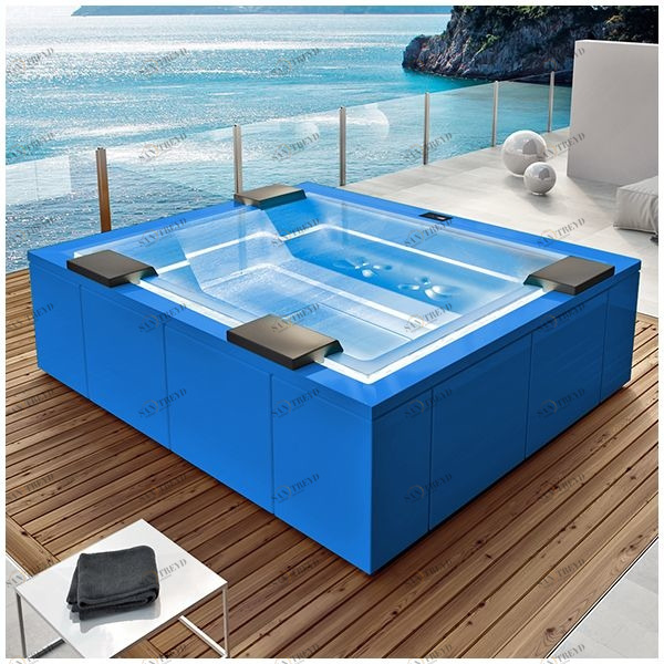 Бассейн Gruppo Treesse Zen PRO-V202P-G прямоугольный spa с гидромассажем аэромассажем хромотерапией встроенный голубой PROV202PG