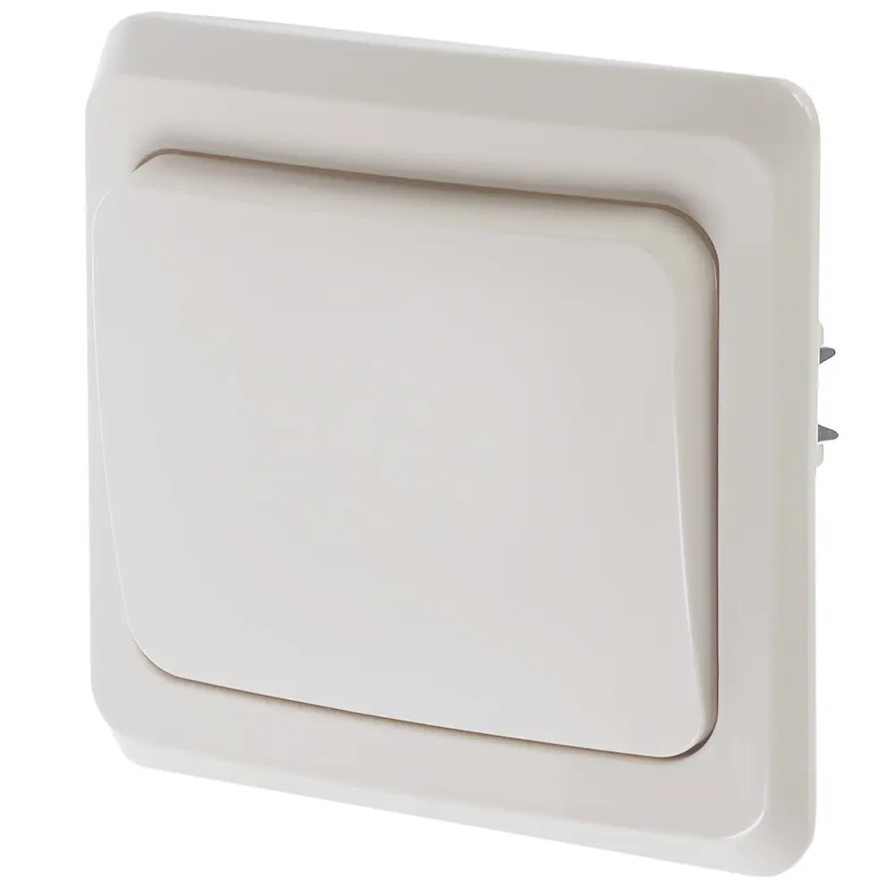 Выключатель SYSTEME ELECTRIC Этюд одноклавишный кремовый для скрытого монтажа 11401037 STLM-0001222 - Вид №1