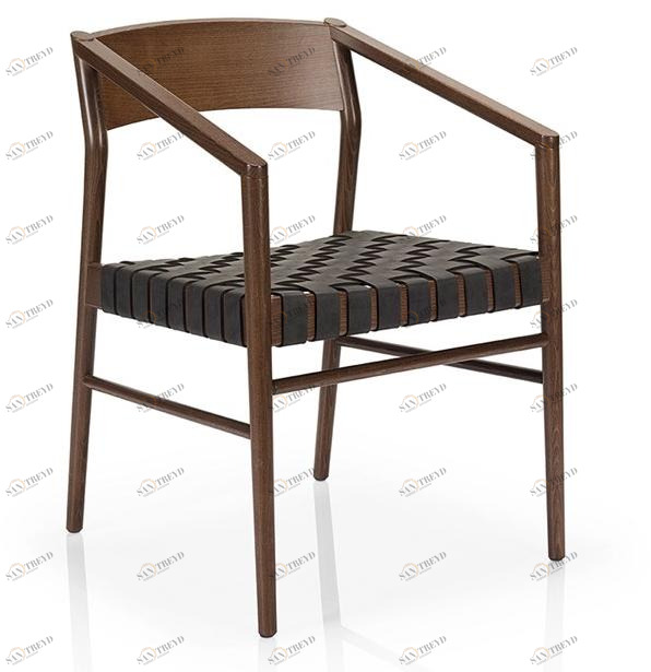 JMS Стул из массива дерева с подлокотниками Leonor M925c tw