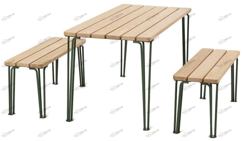 Nola Industrier Прямоугольный садовый стол из стали и дерева Gard sun-id-1361456