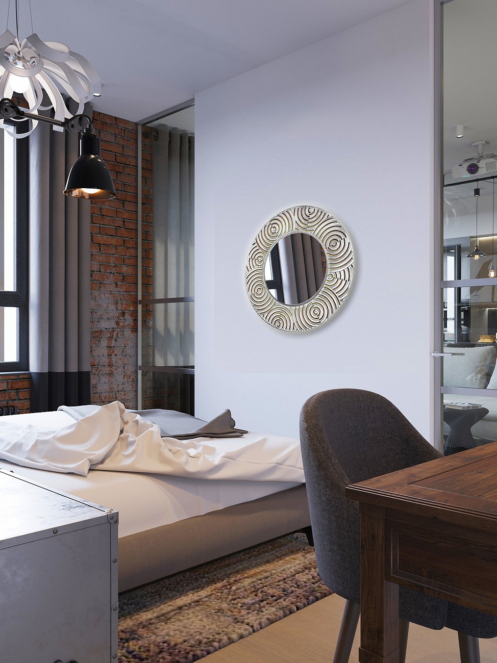 Круглое зеркало настенное серебро PENUMBRA IN SHAPE PENUMBRA 00-3860103 Серебро  - Вид №1