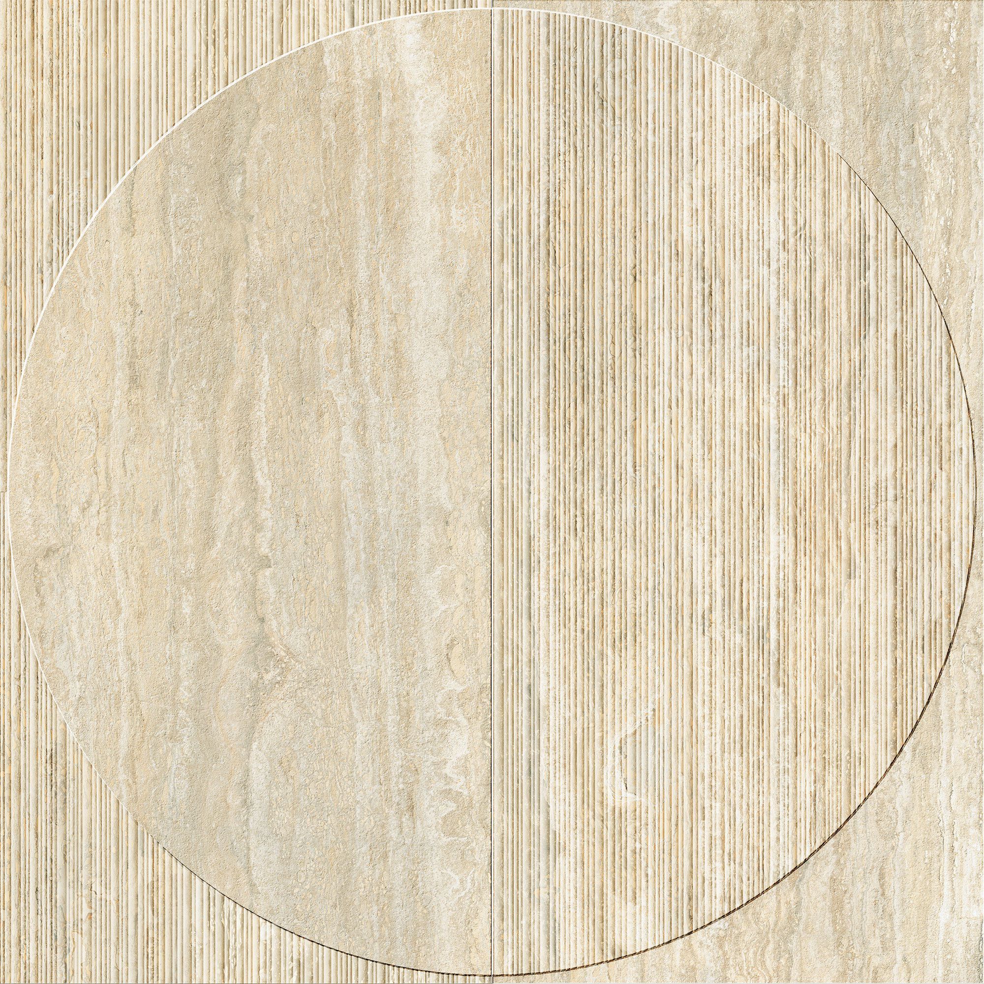 Трехмерное покрытие из керамогранита с эффектом травертина Italgraniti травертины ARCH-00016999 - Вид №1