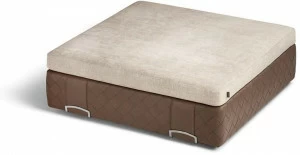 Poltrona Frau Квадратный пуф из ткани и кожи La collezione - mobili e complementi