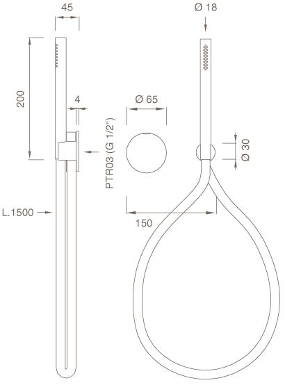 Ceadesign Гидропрогрессивный смеситель для ванны или душа с ручным душем Giotto Gio 24 - Вид №1
