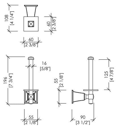 Латунный запасной держатель рулона Devon&Devon Time ARCH-00002139 - Вид №1