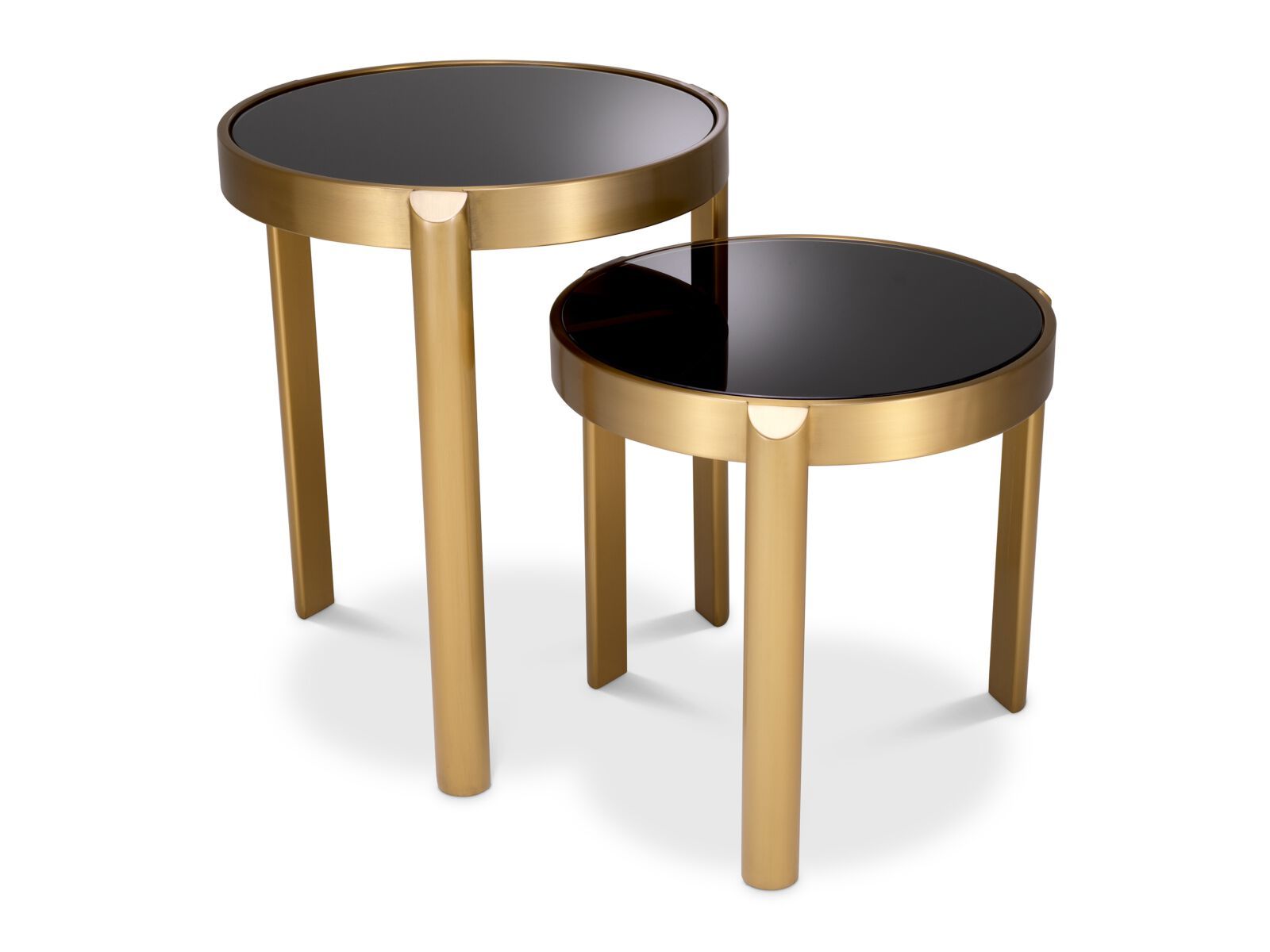 Круглый журнальный столик из латуни и стекла Eichholtz BUENA ARCH-00141617