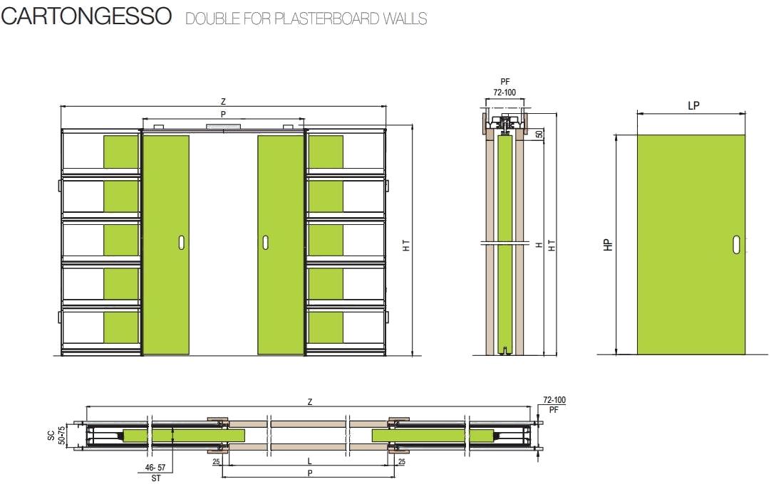 PROTEK® Рама стойки для двойной раздвижной двери Skudo® sun-id-1360791 - Вид №1