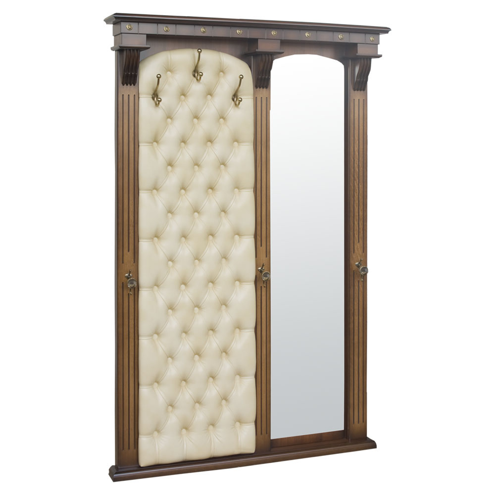 11151 Настенная прихожая с зеркалом Тауэр 7 Орех Беж BOGACHO 4627138229699