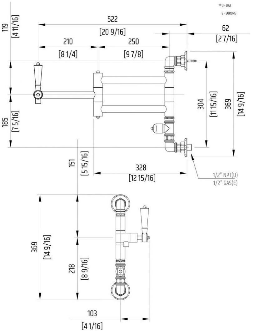 Officine Gullo Профессиональный однорычажный смеситель для кухни из латуни sun-id-1428398 - Вид №3