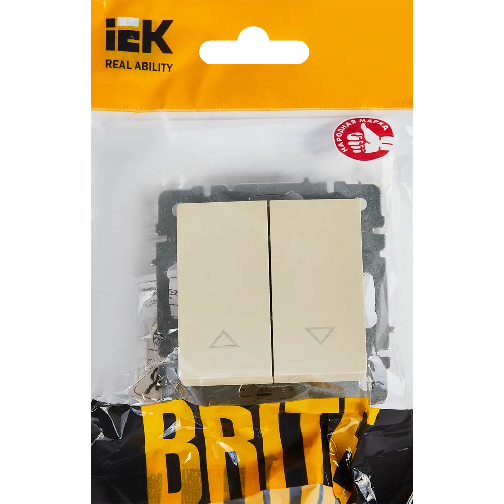 Выключатель встраиваемый IEK Brite жалюзи цвет бежевый 87761691 STLM-2179802 - Вид №4