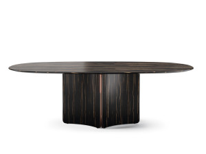 Овальный обеденный стол из черного дерева