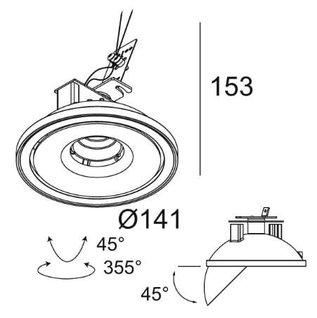 Регулируемый светодиодный прожектор Deltalight Твитер ARCH-00015694 - Вид №7