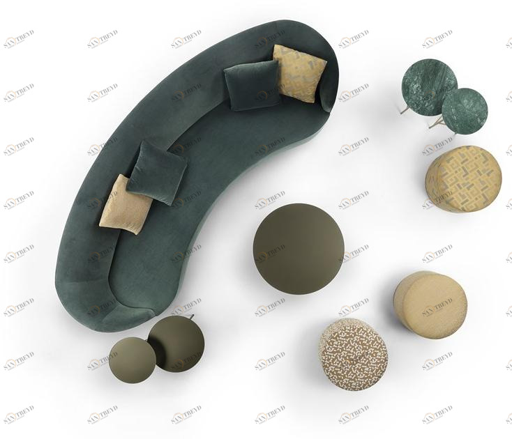 Marelli Изогнутый диван из ткани Moon sun-id-1418419