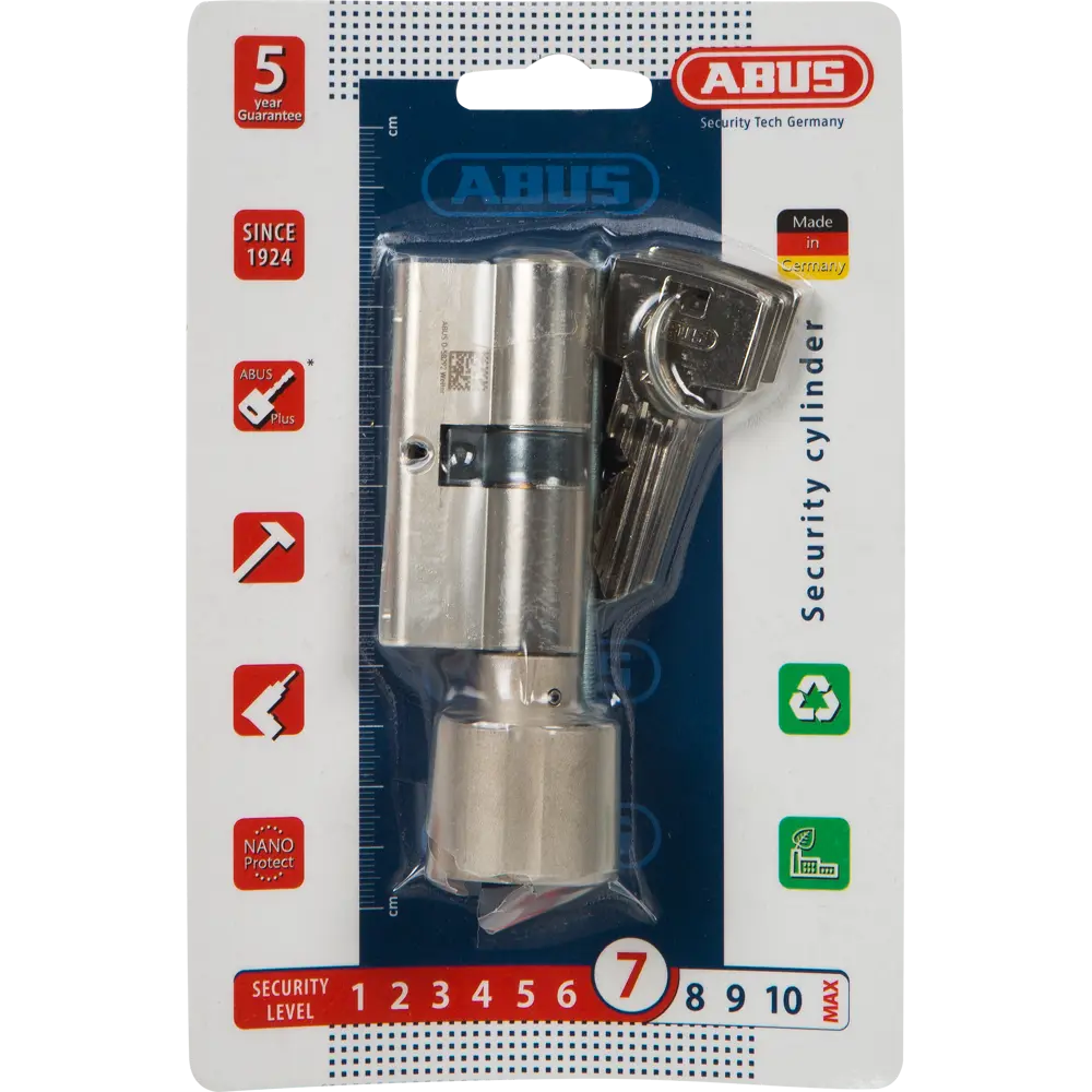 Цилиндр Abus Standard, 30х30 мм, ключ/вертушка, цвет никель 82276500 STLM-2057557 Standard S5+ - Вид №3