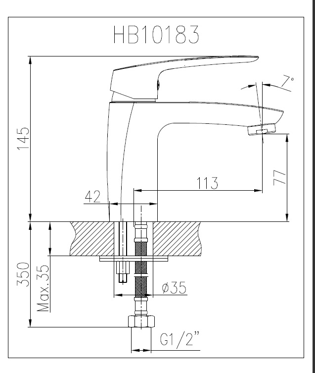 HB10183 Смеситель для раковины , хром Haiba  - Вид №2