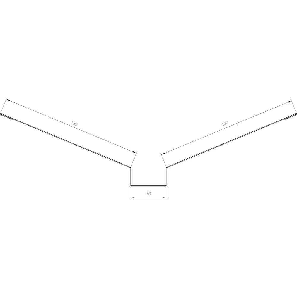 Ендова верхняя 130x50x130 мм 2 м RAL 8017 0.4 мм коричневый ТАВРОС STLM-2097822 - Вид №2