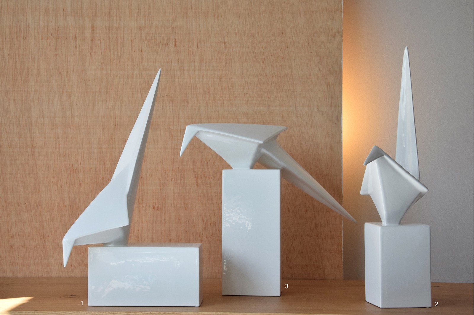 TP302B Скульптура птица, белый, 30x17x52, керамика VP Santreyd 