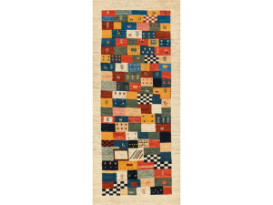 Шерстяной прямоугольный клетчатый ковер