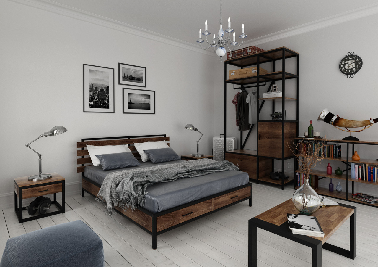 Стеллаж открытый светло-коричневый Neo Loft MILLWOOD СТЕЛЛАЖИ NEO LOFT 134458 Бежевый;черный  - Вид №1