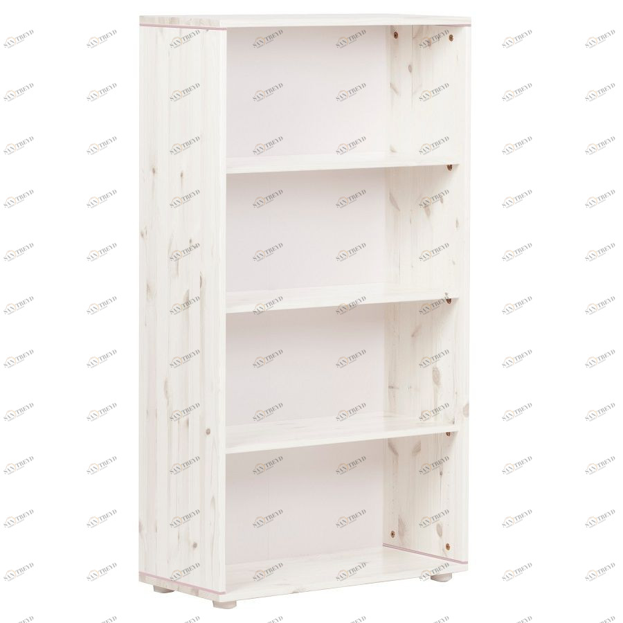 Стеллаж Flexa Classic storage с 3 полками, белый искусственно состаренный/розовый 812450166