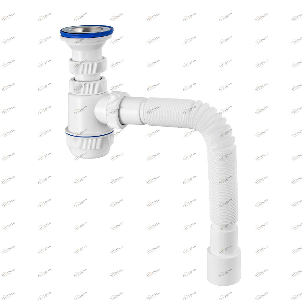 Сифон "МИНИ Элит" (30986760)  с нерж. чашкой д.70мм и гофротрубой (1 1/2"- д.40/50) 30986760 Santreyd 