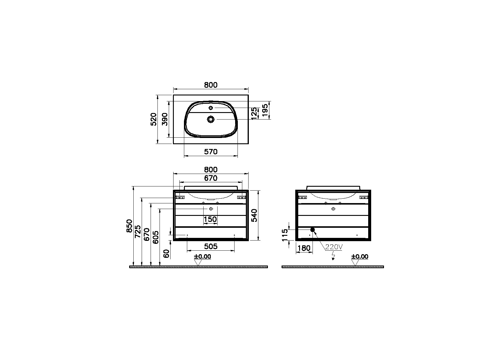62296 Раковина Vitraglobal Frame - Вид №1