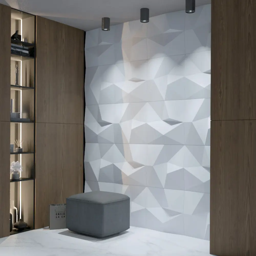 Панель 3D пластиковая Bello Deco СП 16 500x500 мм 0.25 м² белый STLM-2051291 - Вид №3