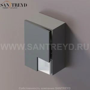 FLAT V Подвесной шкаф с мыльницей с петлями слева. Отделка: темно-серая краска и серая краска. AFXMO240042GDG