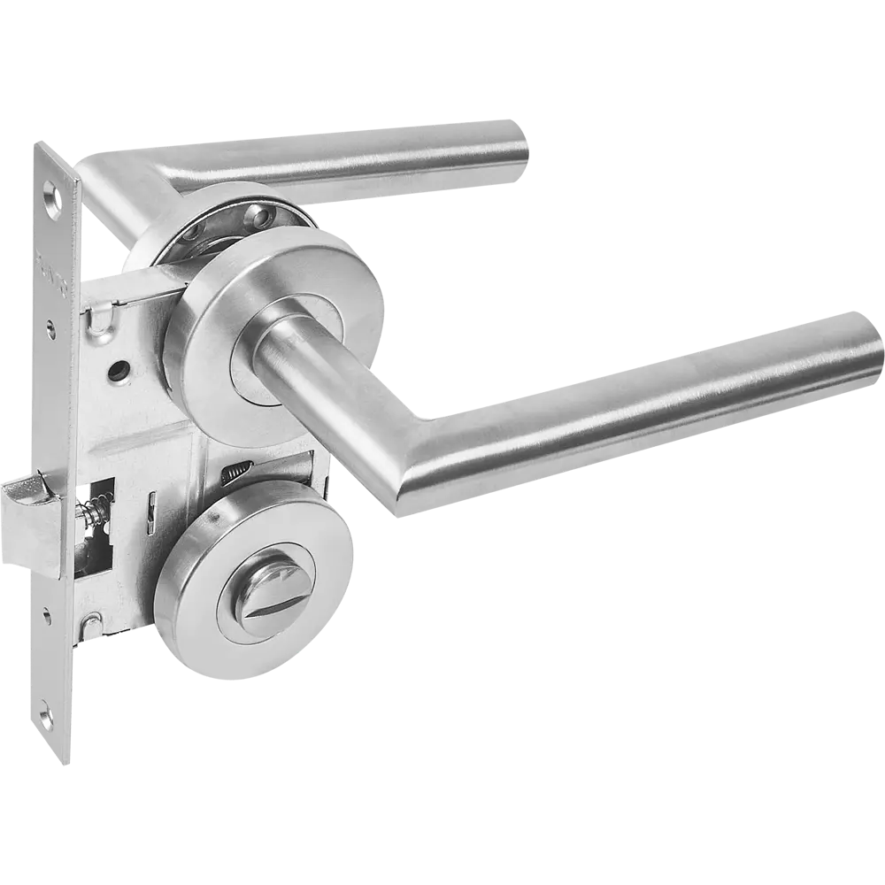 Дверные ручки Punto Inox с запиранием комплект цвет нержавеющая сталь STLM-2009479