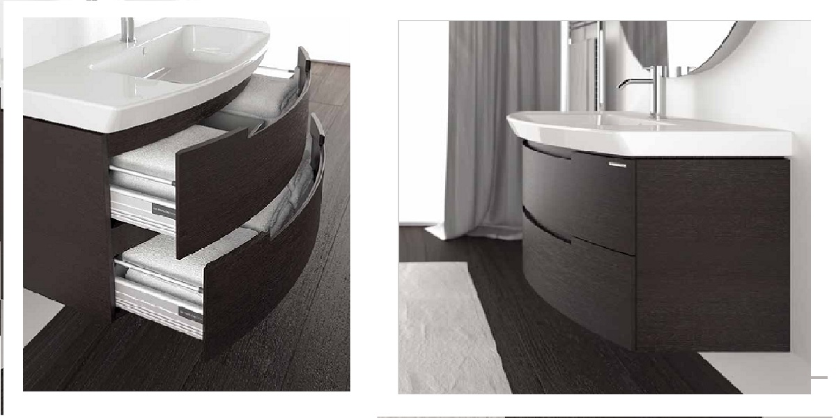 Подвесная тумба с раковиной MNBS33T Berloni Bagno Moon - Вид №1