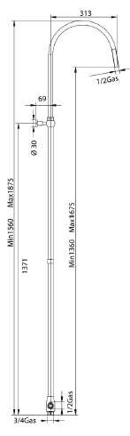 385684KK Душевая штанга Bandini Classic Santreyd - Вид №1