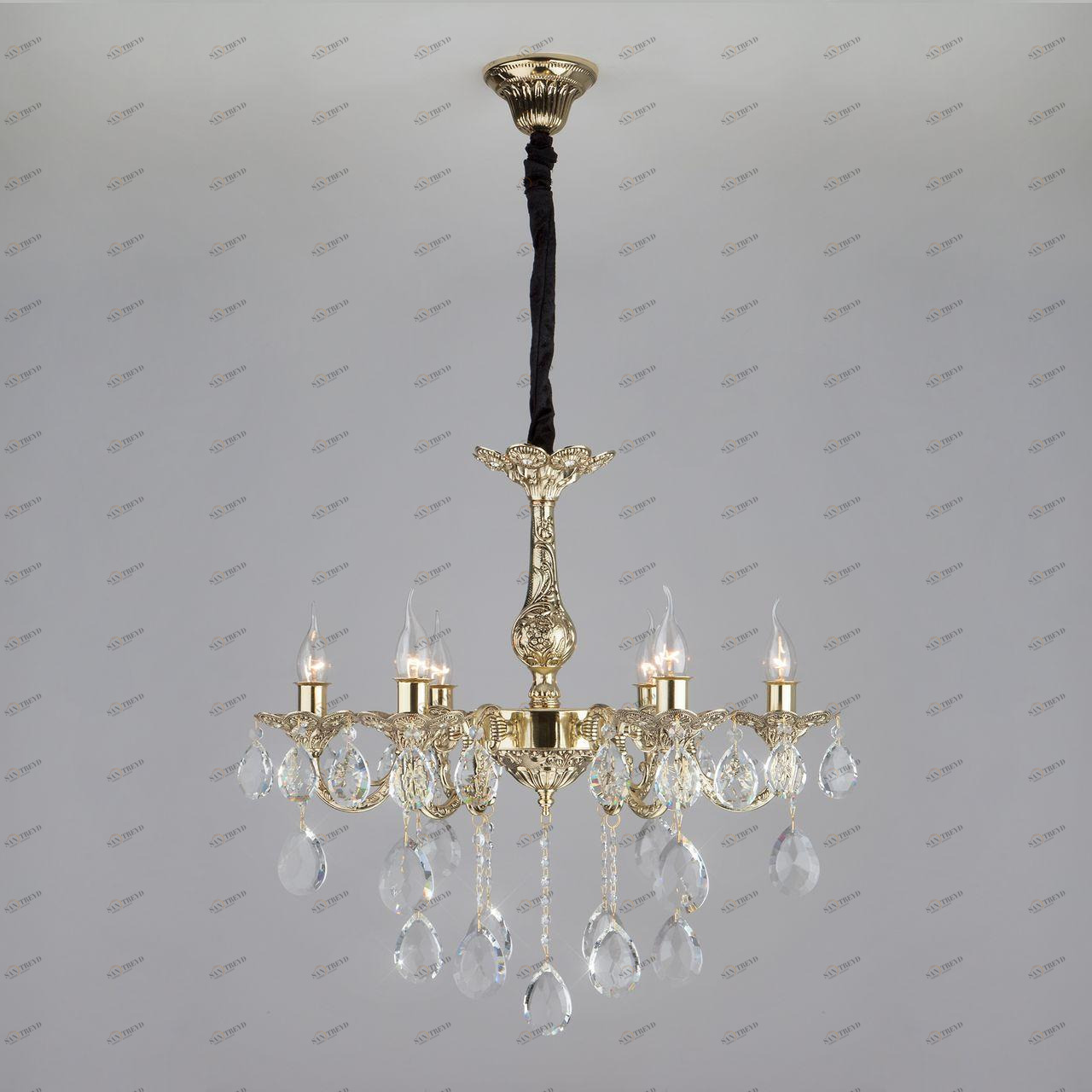 Подвесная люстра Bogates Leandro 284/6 Strotskis BOGATES ДИЗАЙНЕРСКИЕ, LEANDRO 187472 Золотой 