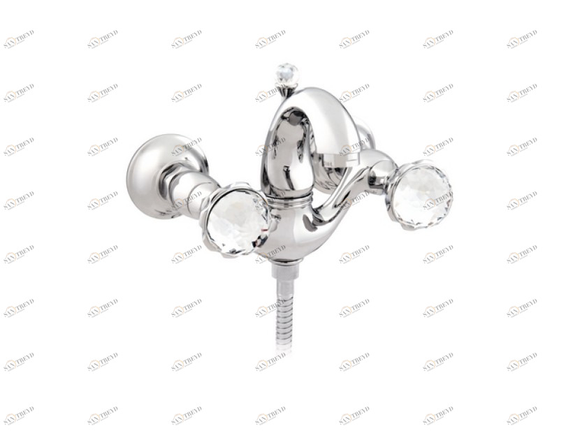 036218.000.62 Душевой набор для ванны с кристаллами сваровски Сатин никель Mestre Atlantica