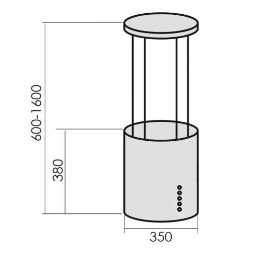 8189827 Вытяжка островная MBS PETUNIA 135 черный STDN-0057607 - Вид №4