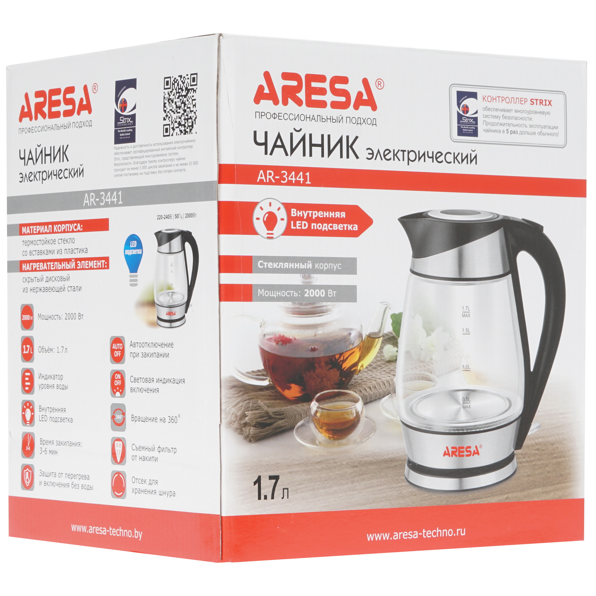 8107489 Электрочайник Aresa AR-3441 серебристый STDN-0079217 - Вид №5