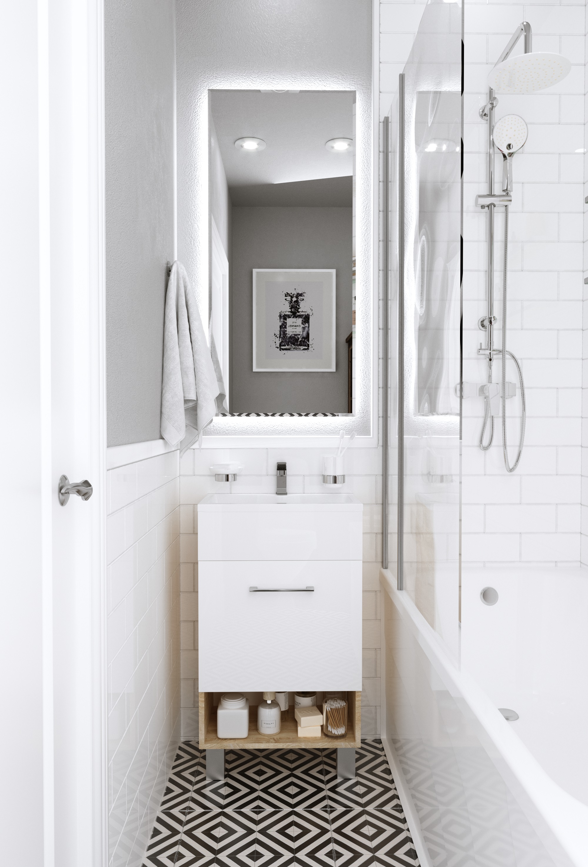 У85933 Тумба с раковиной July 50Н 1д. Дуб Сонома 1 Marka JULY - Вид №4