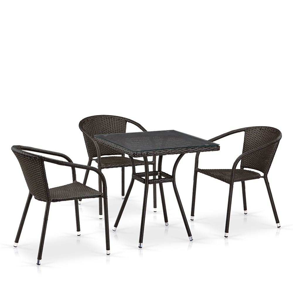 T282BNT/Y137C-W53 Brown 3Pcs Комплект плетеной мебели Afina 
