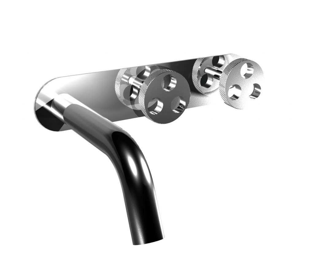 38541 Встраиваемый смеситель для раковины на три отверстия с вертикальной или горизонтальной тарелкой. Bongio Bowling